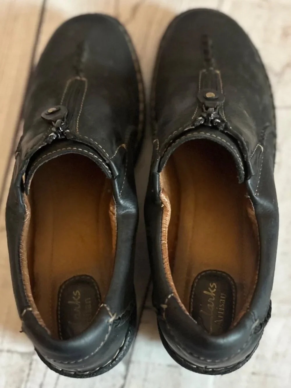 Clarks Autisan Black Leather Active Wear Comfortable Loafer Women’s Size 11M